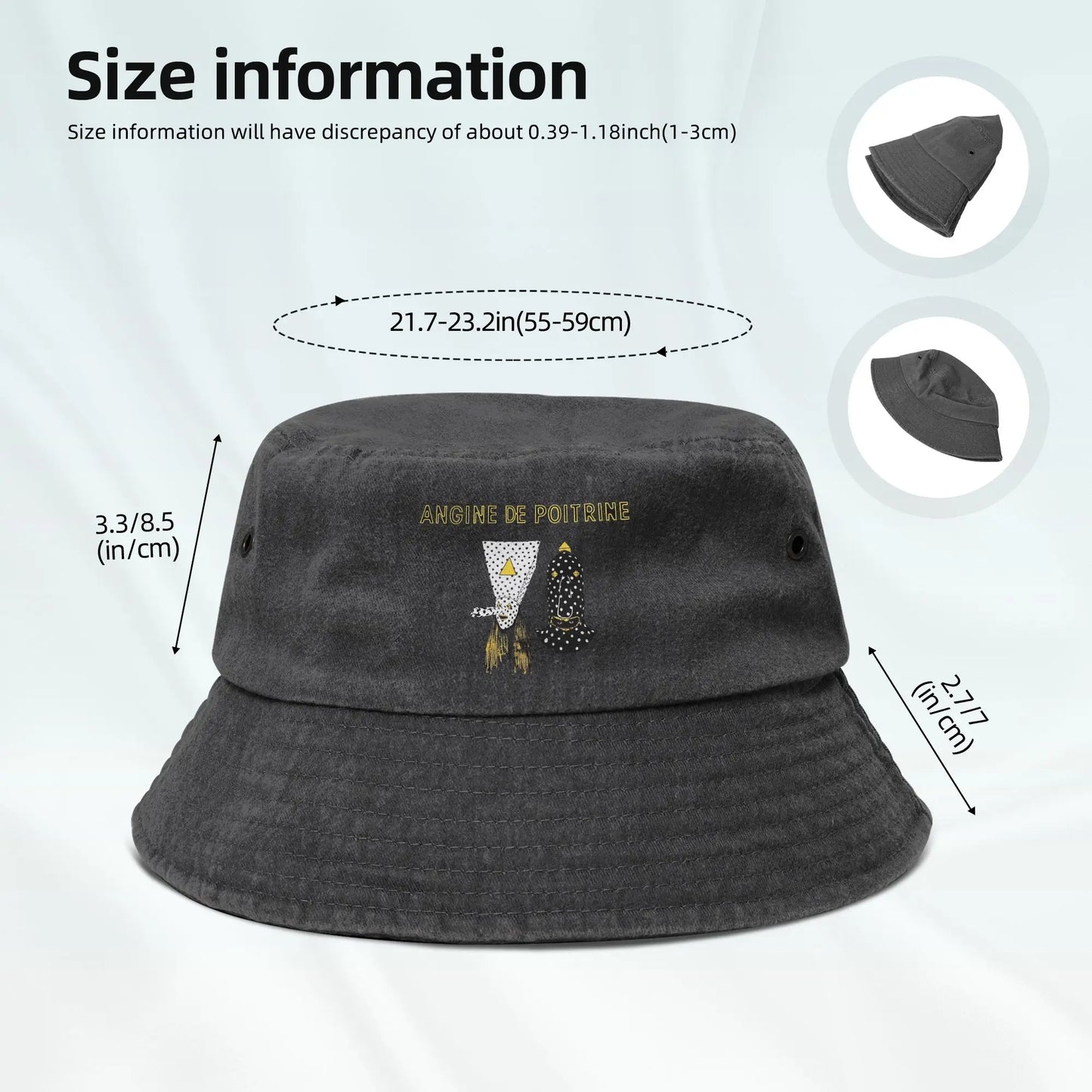 Street Angine De Poitrine Wearing Faces Band Bucket Hat