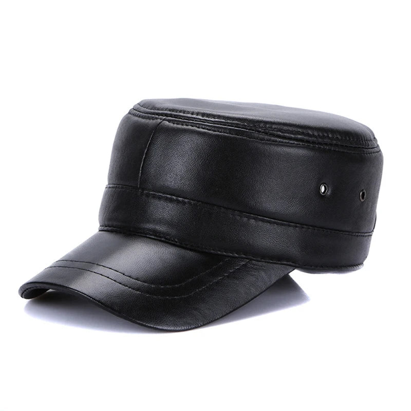 2026 Unisex Real Sheepskin Leather Caps Casual Real Natural Sheep Skin Leather