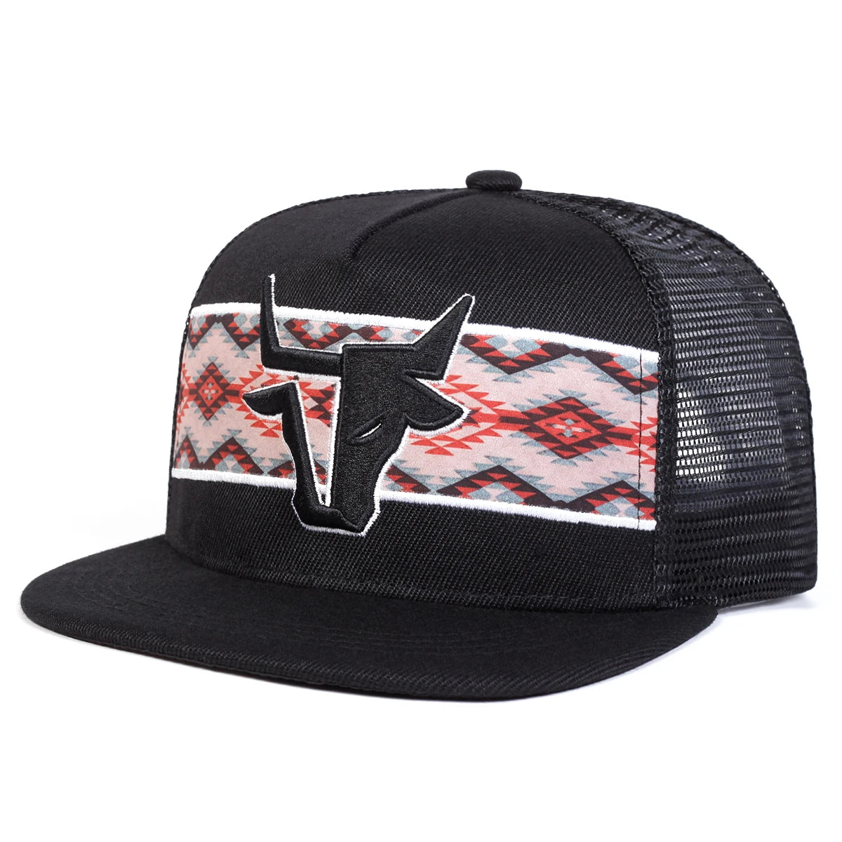 Unisex Bull Head Embroidery Baseball Net Hats Spring Summer Outdoor