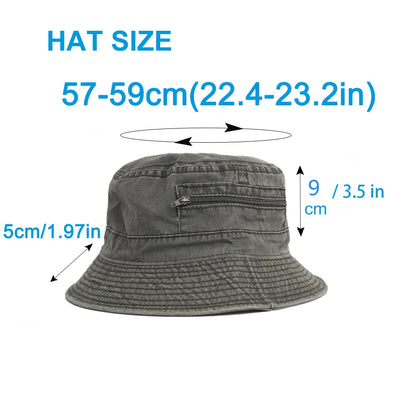 Spring Summer Washed Cotton Mesh Breathable Bucket Hats