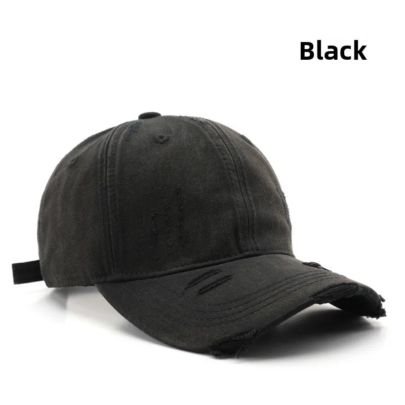 Women's Personalized Retro Washed Distressed Solid Color Flat Cap