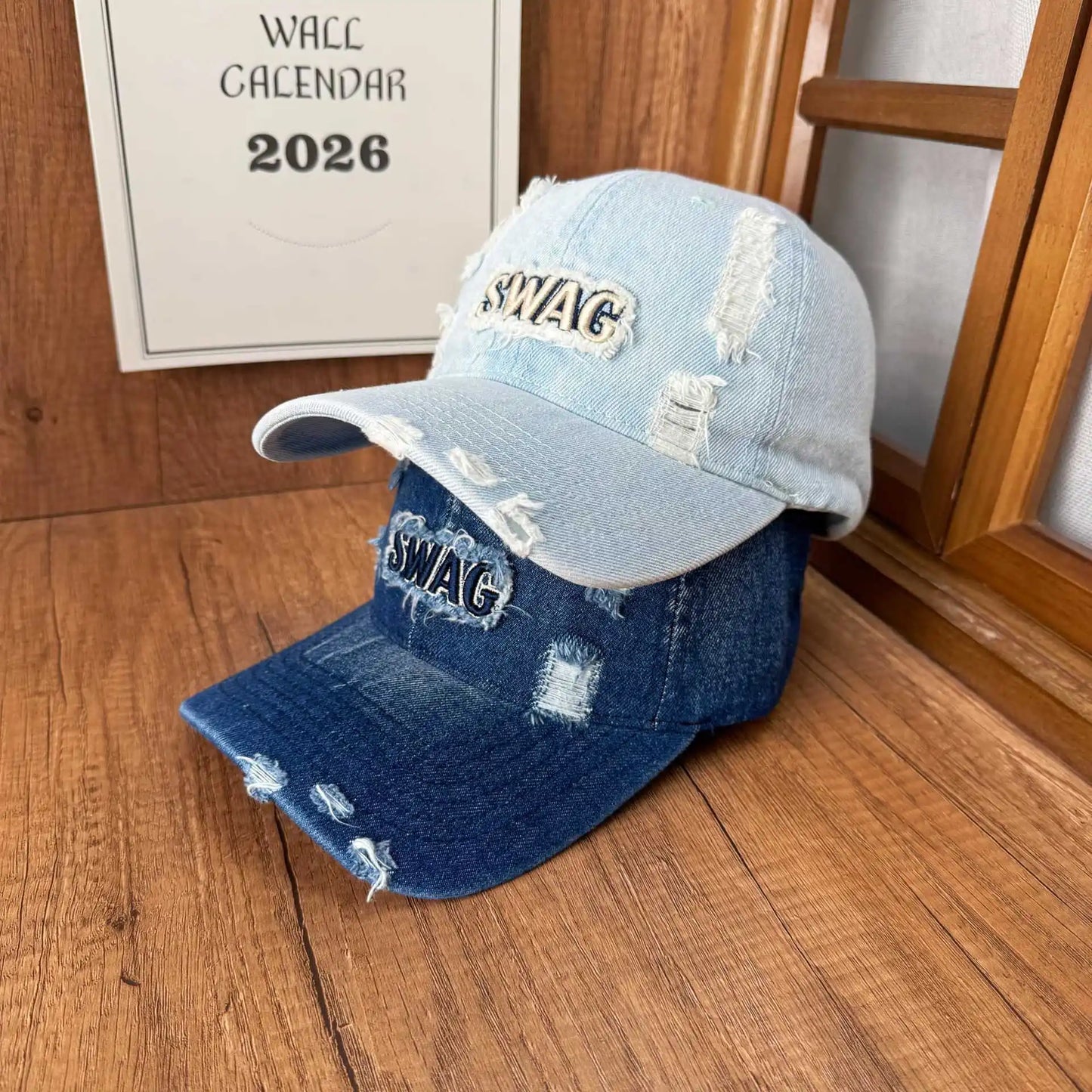 Japanese Retro Washed Denim Letter Embroidered Cap Outdoor Sports Mens