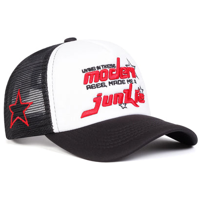 Unisex Modern Junkie Letter Embroidery Baseball Net Caps Spring and Summer