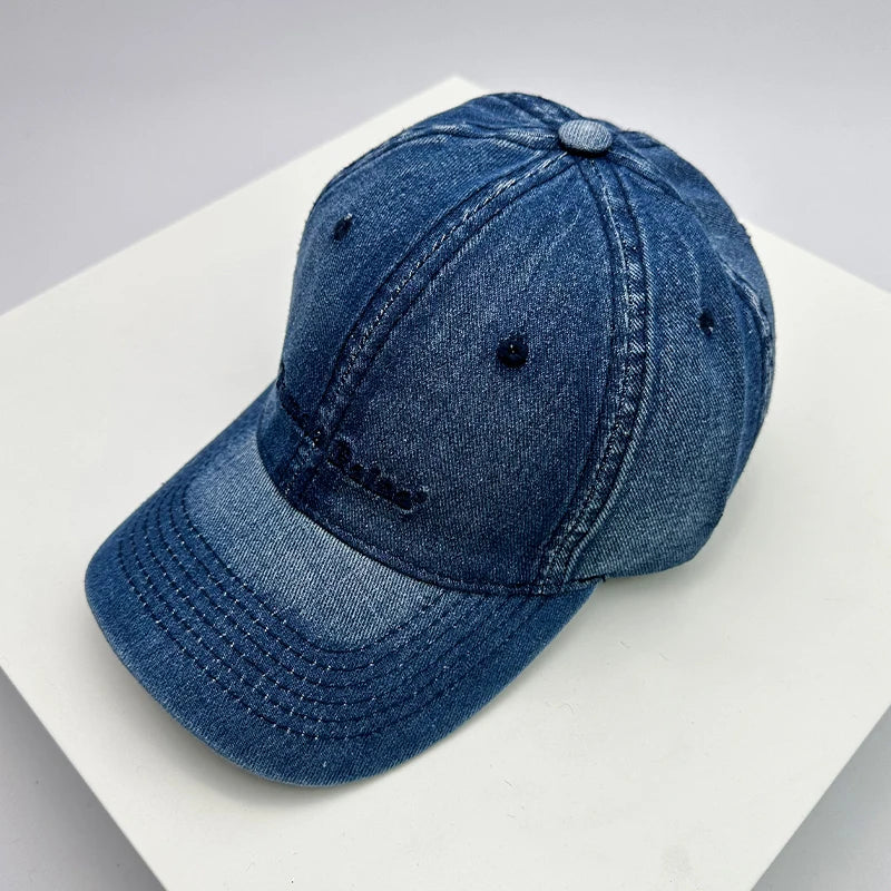 Retro Men Women Baseball Hats Cotton Embroidery Washing