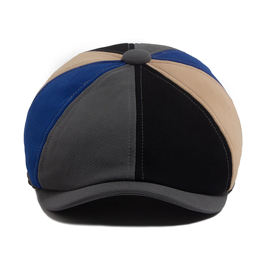 Spring Autumn Solid Patchwork Vintage Newsboy Cap