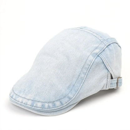 Korean Style Denim Beret Hat For Women Men Vintage