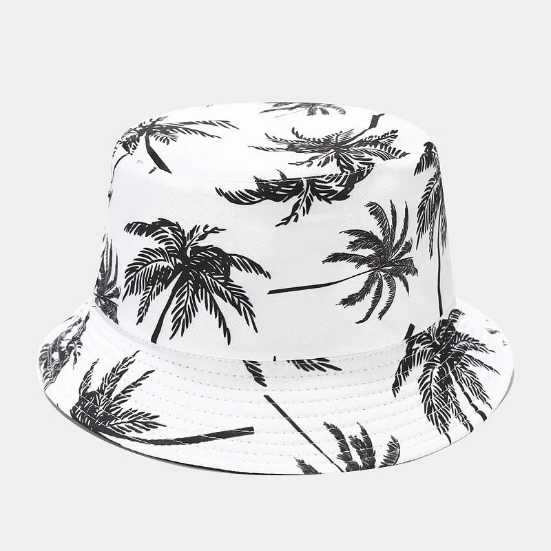 Spring Summer Sun Protect Hat Bob Fashion Coco Print Bucket Hat Unisex Fisherman Hat Leisure Basin Cap