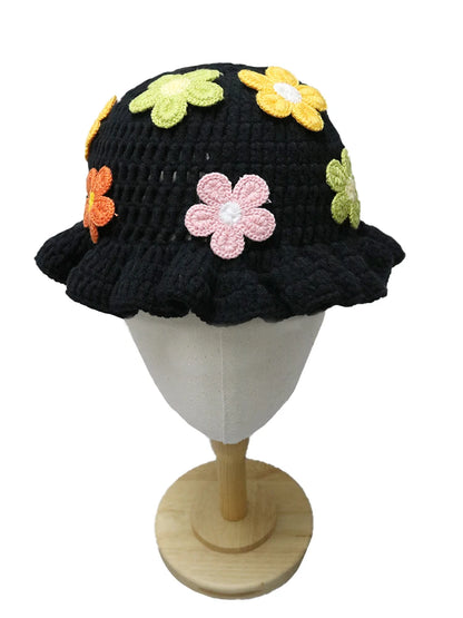 Solid Color Hand Knitted Knit Hat In Bohemian Style With Hollowed Out