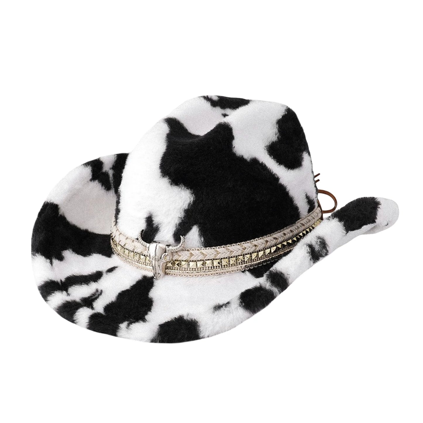 Stylish Zebra Print Cowgirl Hat Wide Brim Fedora Hats
