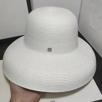 Sunscreen Hepburn Elegant Lady Straw Leisure Cap Women Bucket Hat