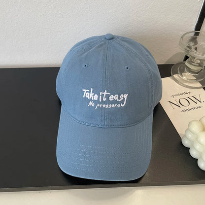 Letter Embroidery Soft Top Baseball Cap Fashion Casual Versatile Couple Cap