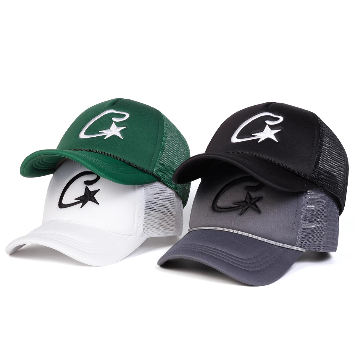 Unisex C Letter Pentagram Embroidery Baseball Net Caps Spring and Summer