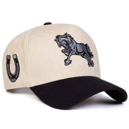 Unisex Horse Embroidery Baseball Caps Spring Autumn Outdoor Adjustable Casual Hats Sunscreen Hat Sports Cap
