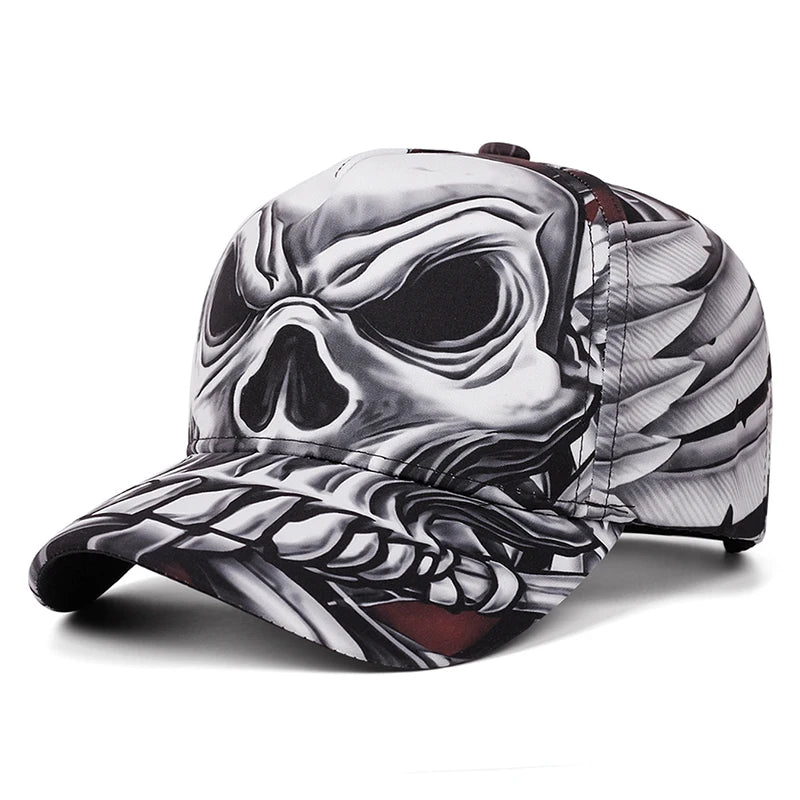 Fashion Creative New Baseball Hat Printed Skeleton Hip Hop Skateboarding Hat Outdoor Daily Decoration Hat Unisex