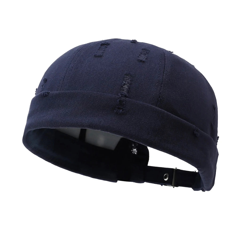 Washed Cotton Destroyed Ripped Docker Cap