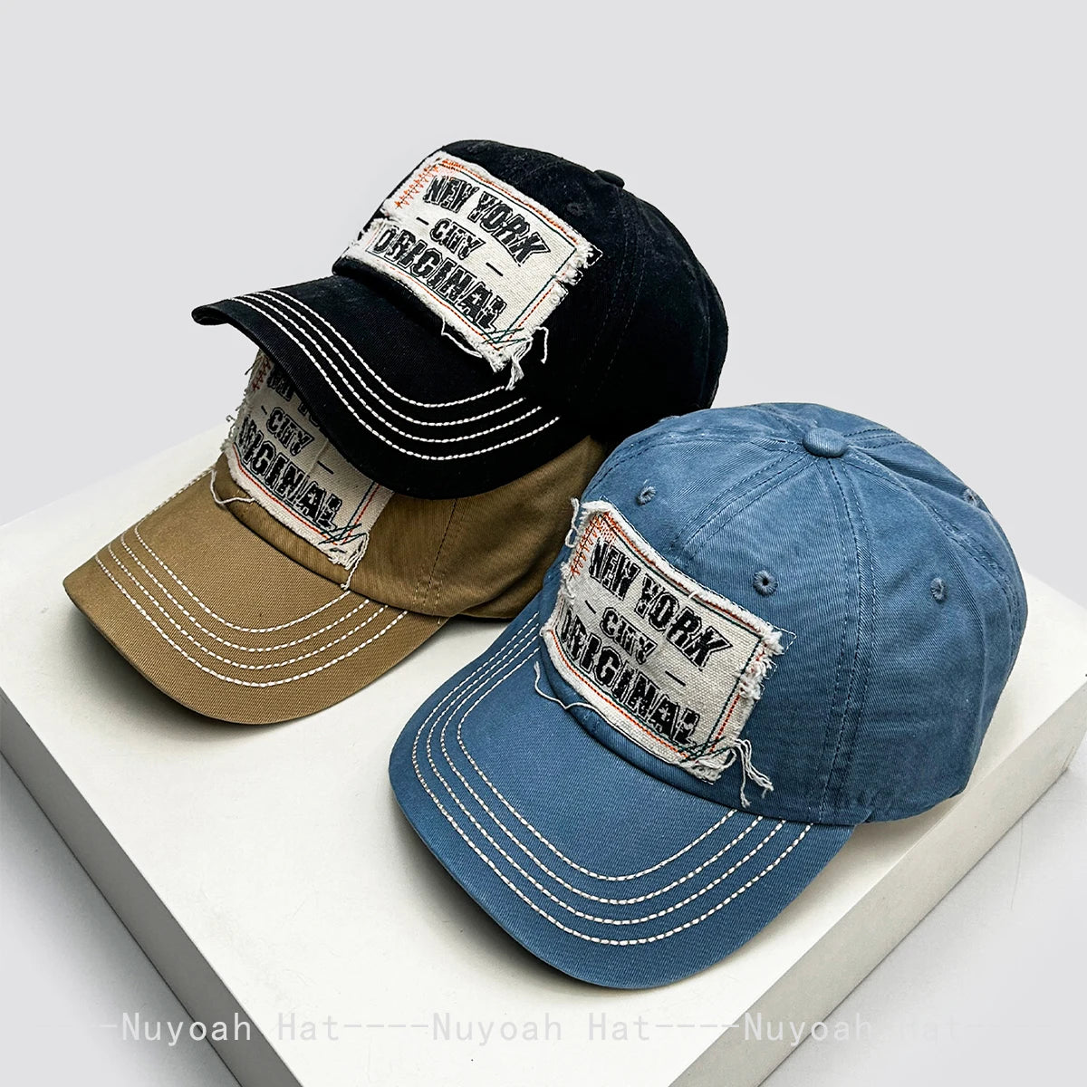 American Retro Patched Letters Baseball Hats