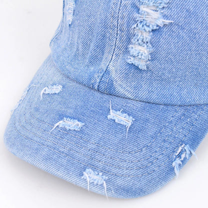 Autumn Winter Solid Adjustable Denim Sports Hat