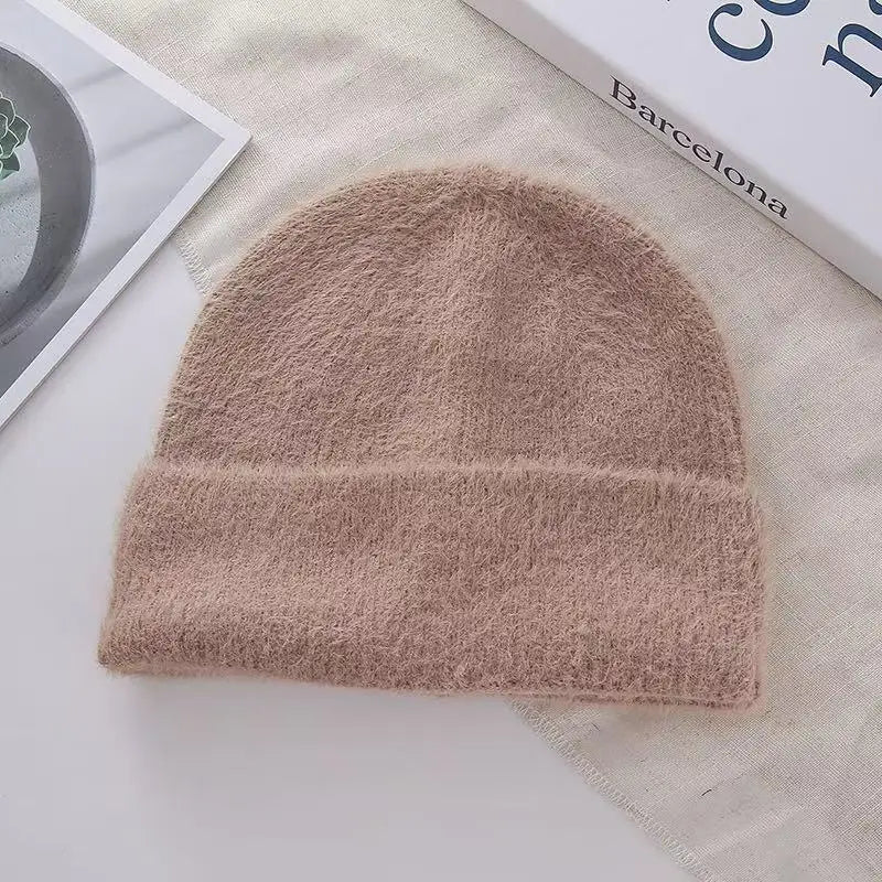 New Soft Faux Fur Winter Beanies Hat For Women