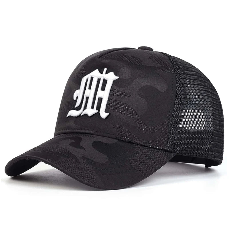 Fashion M Letter Camouflage Embroidery Baseball Net Caps