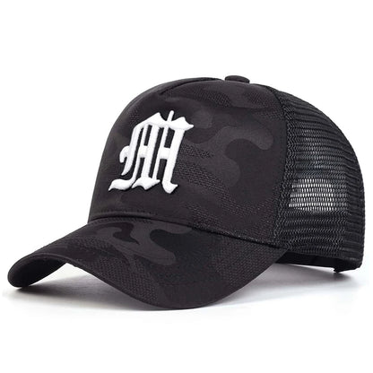 Fashion M Letter Camouflage Embroidery Baseball Net Caps