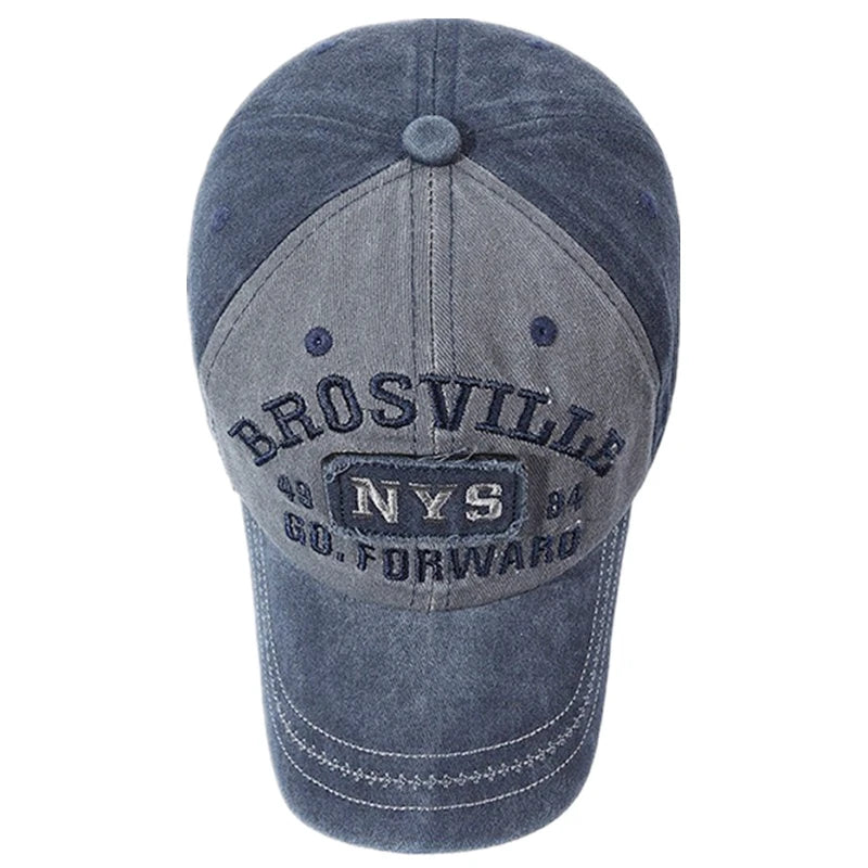 Unisex Washed Cotton Cap Letter Embroidery Baseball Cap For Men Women