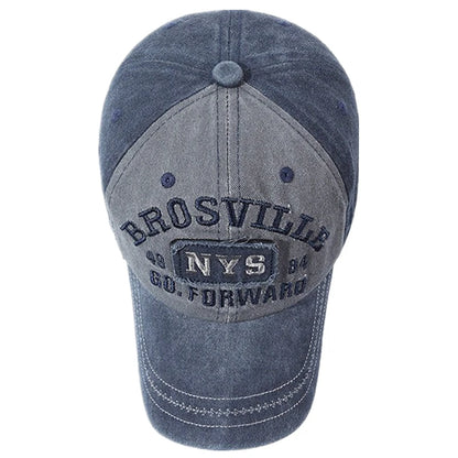 Unisex Washed Cotton Cap Letter Embroidery Baseball Cap For Men Women
